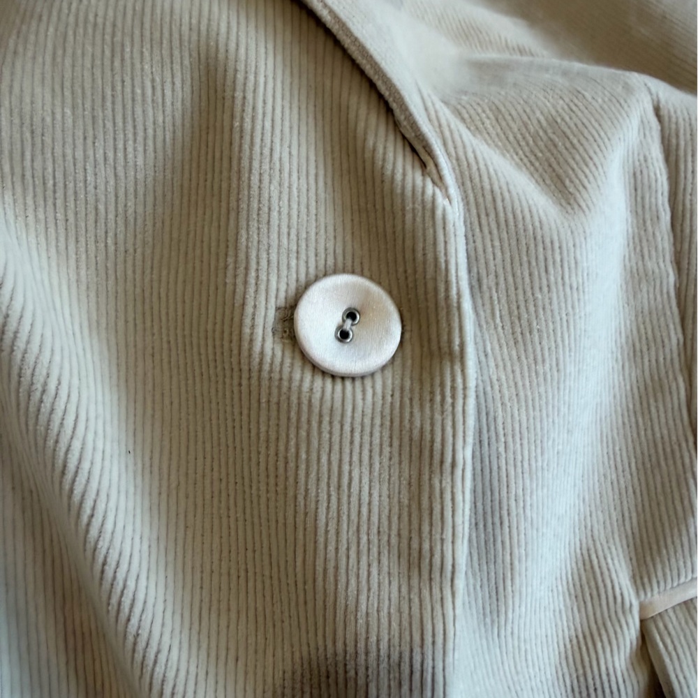 Rebecca Taylor Cream Corduroy Blazer Jacket Floral Lining Tailored Sz 8 - Picture 11 of 11